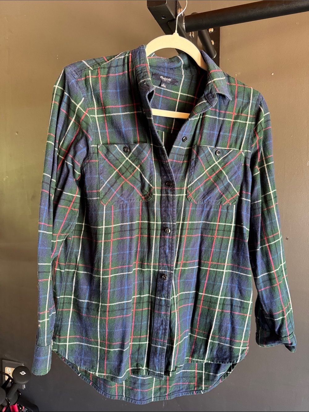 Madewell Green Plaid Button-Up Shirt